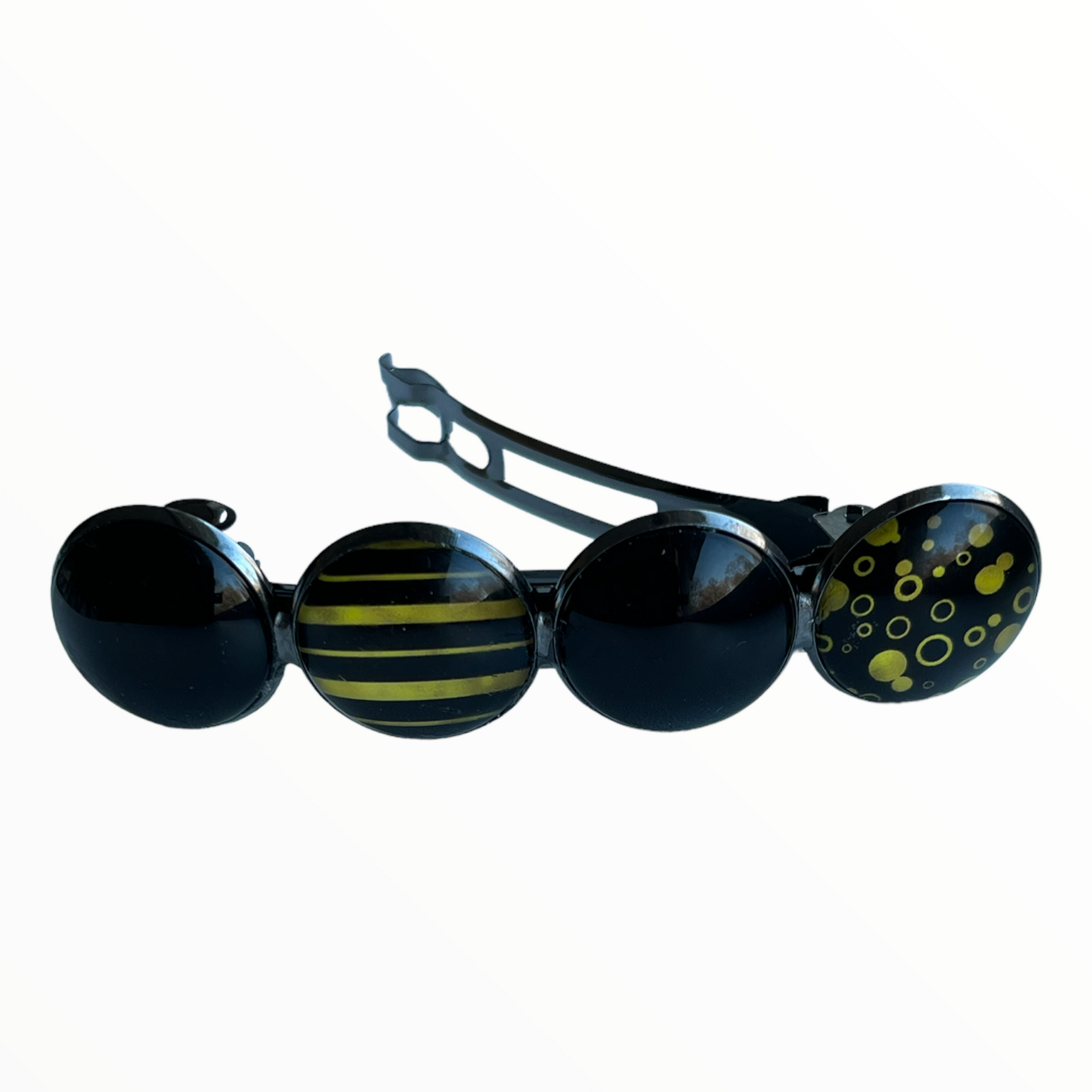 Color hairclip haarspeld zwart geel xl