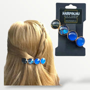 Color hairclip haarspeld zwart goud blauw xl - haarspelden
