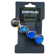 Color hairclip haarspeld zwart goud blauw xl - haarspelden