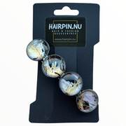 Color hairclip haarspeld zwart-goud-wit xl - haarspelden