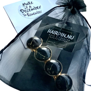 Color hairclip haarspeld zwart goud xl