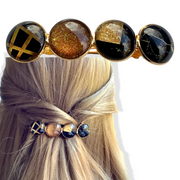 Color hairclip haarspeld zwart goud xl - haarspelden