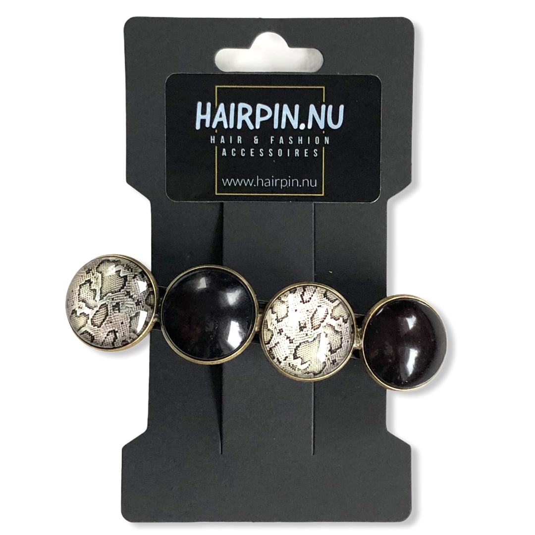 Color hairclip haarspeld zwart print xl