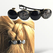 Color hairclip haarspeld zwart print xl - haarspelden