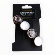 Color hairclip haarspeld zwart-wit print xl - haarspelden