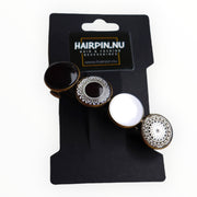 Color hairclip haarspeld zwart-wit print xl - haarspelden