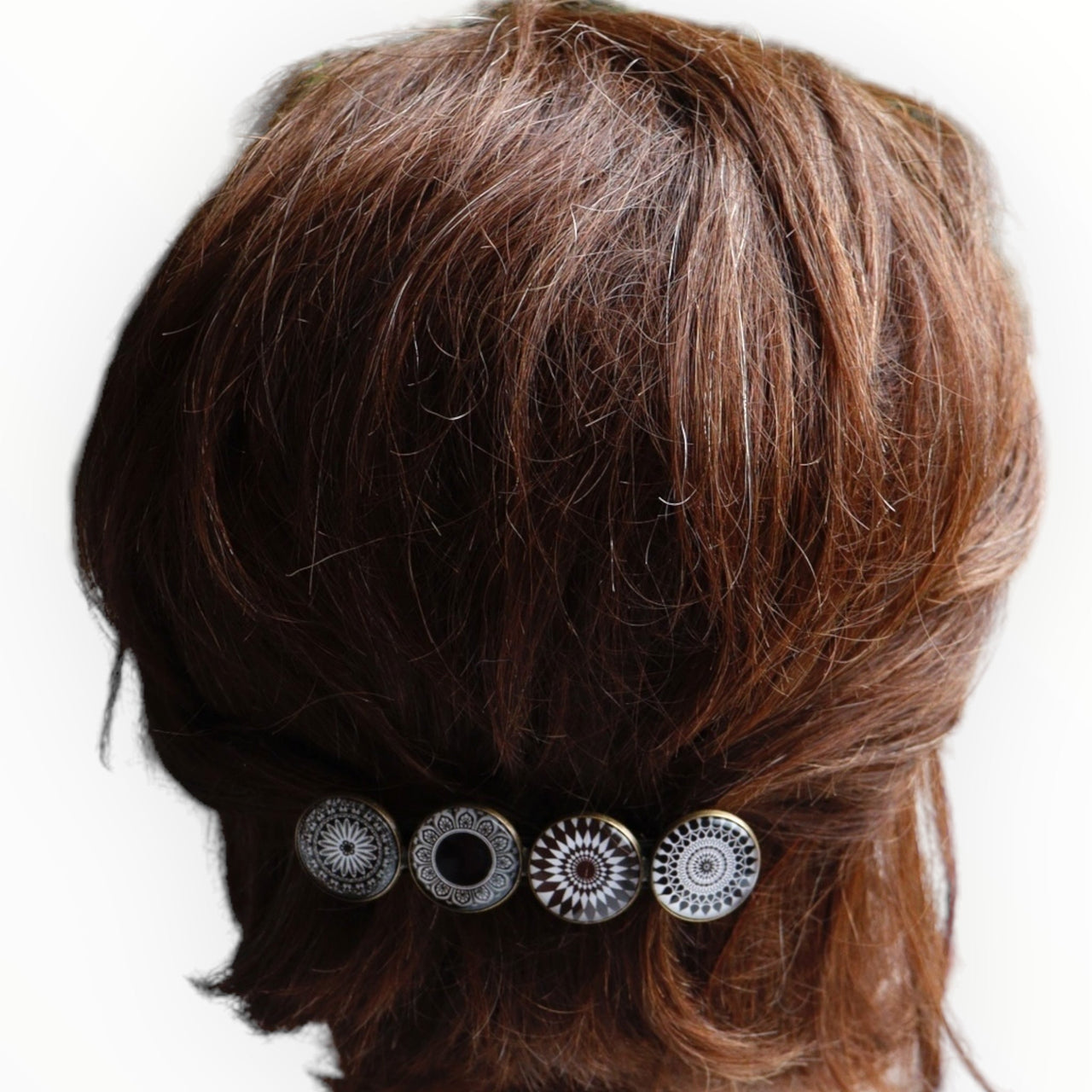 Color hairclip haarspeld zwart-wit print xl - haarspelden