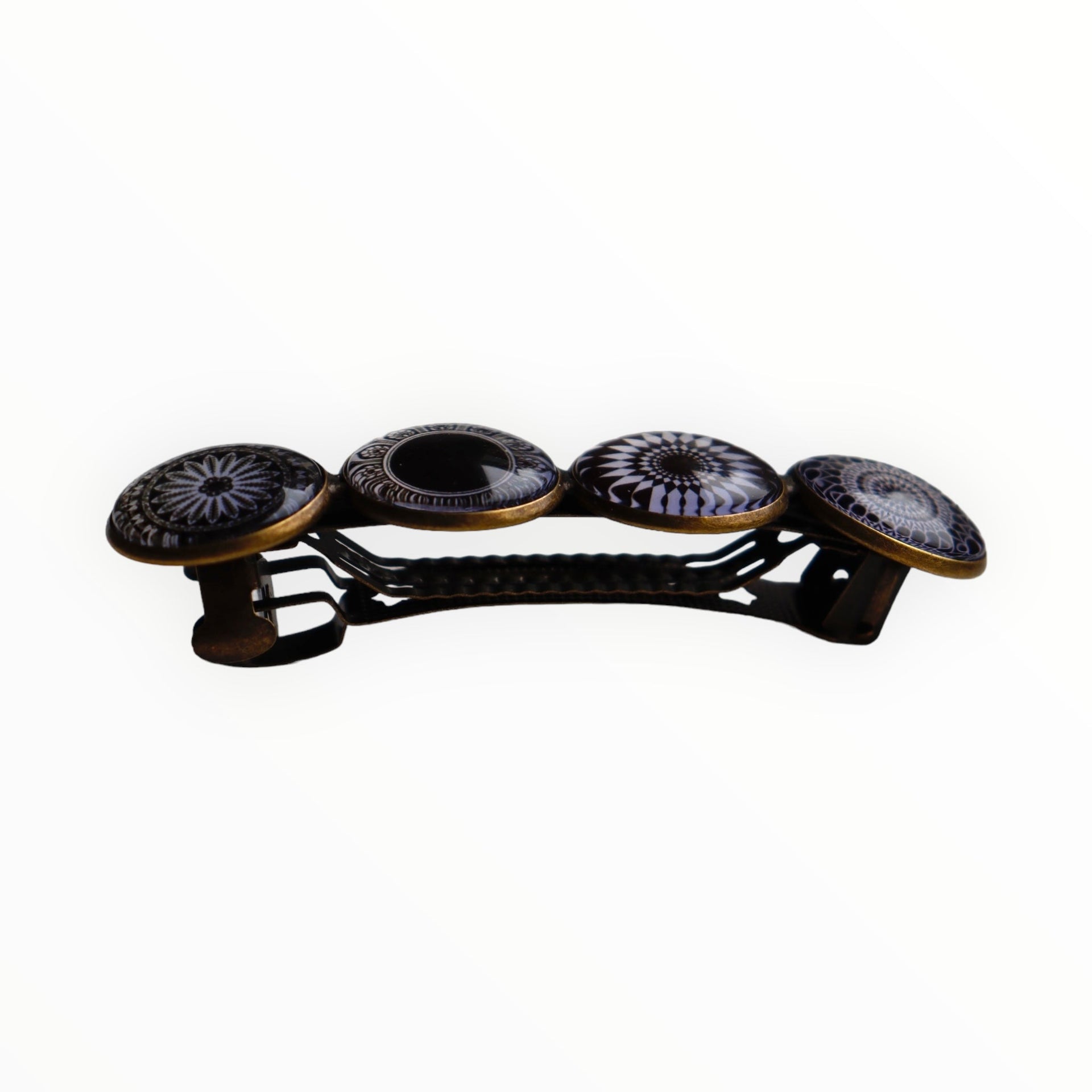 Color hairclip haarspeld zwart-wit print xl - haarspelden