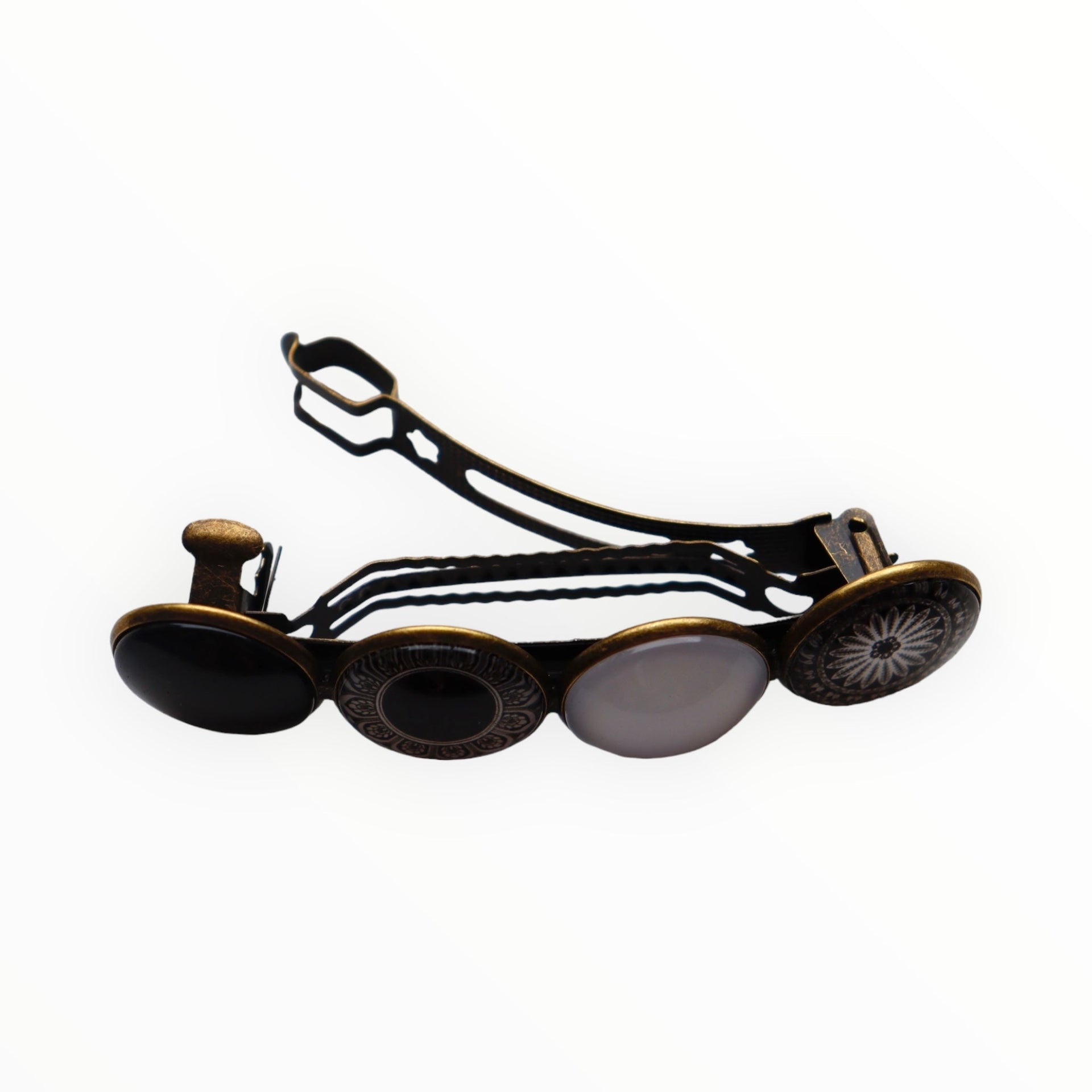 Color hairclip haarspeld zwart-wit print xl - haarspelden