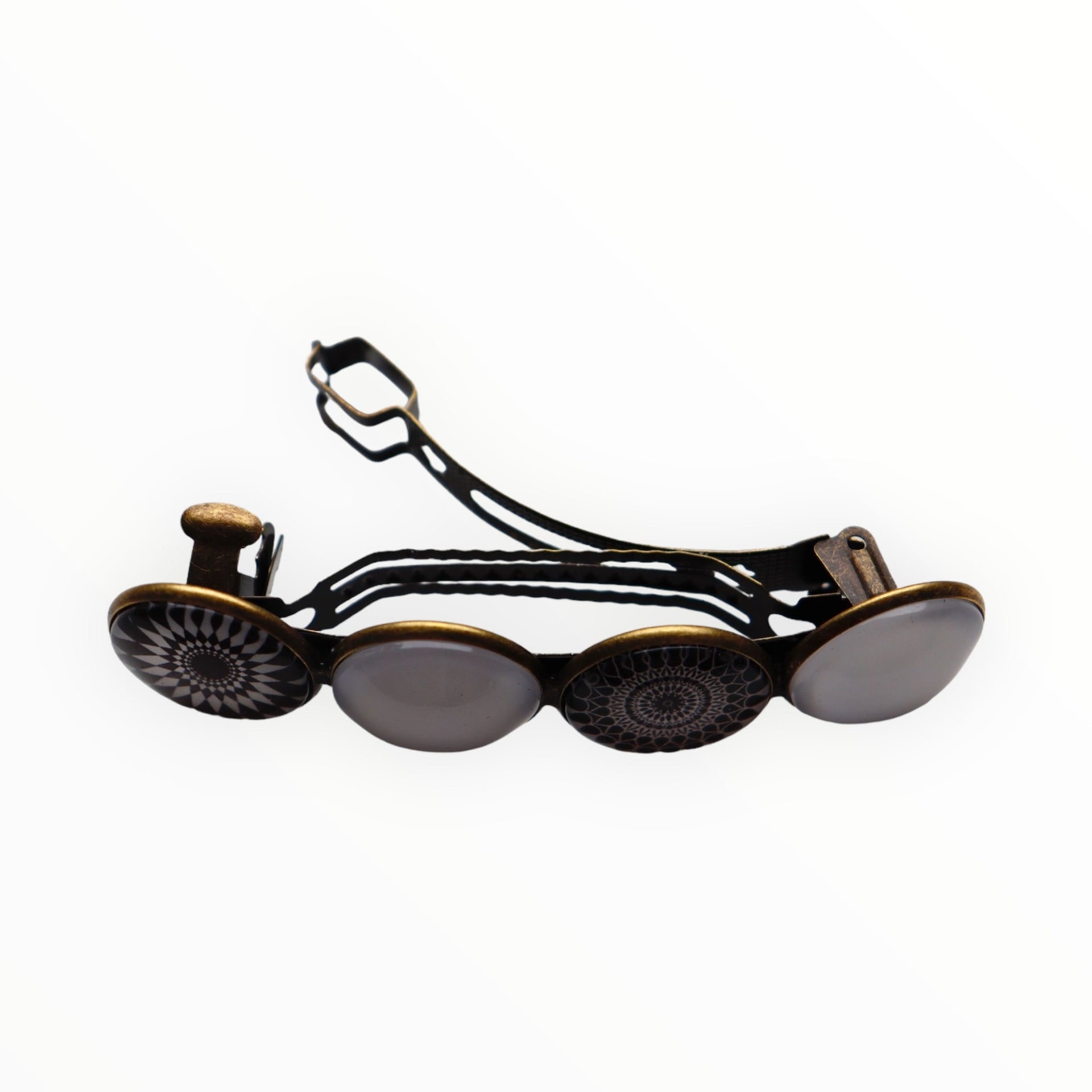 Color hairclip haarspeld zwart-wit print xl - haarspelden