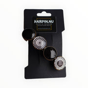 Color hairclip haarspeld zwart-wit print xl - haarspelden