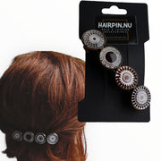 Color hairclip haarspeld zwart-wit print xl - haarspelden