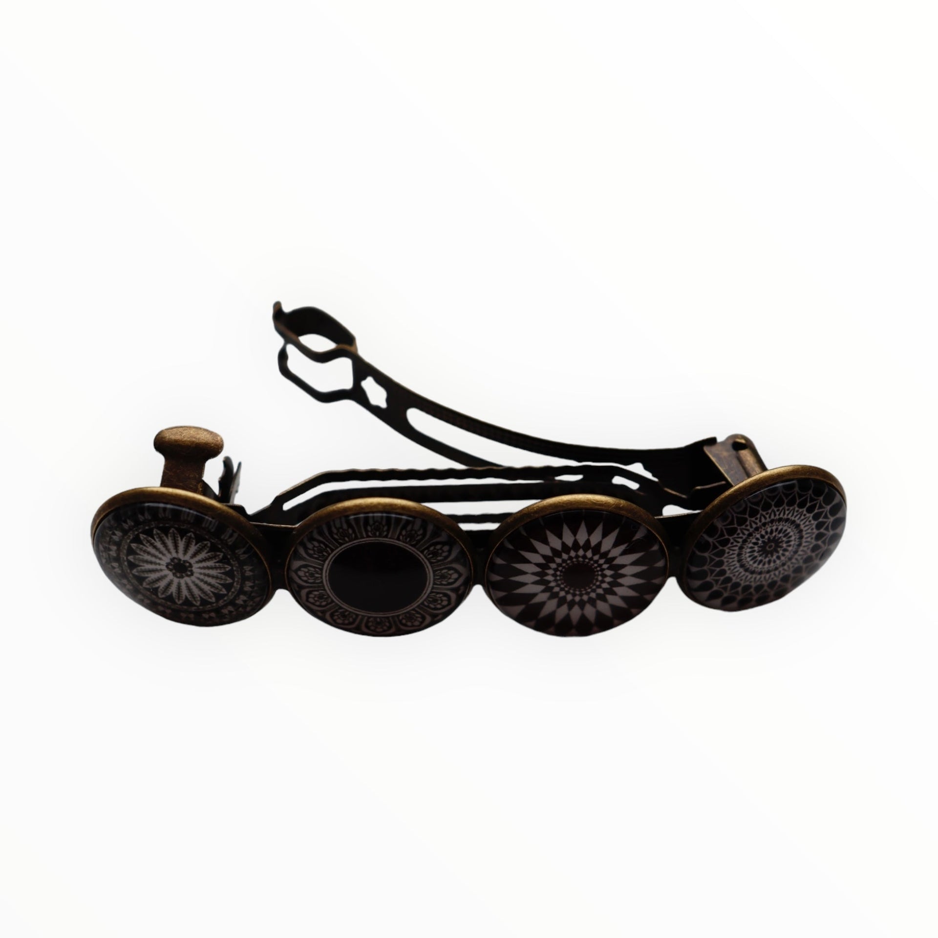 Color hairclip haarspeld zwart-wit print xl - haarspelden