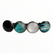 Color hairclip haarspeld zwart wit turquoise xl