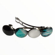 Color hairclip haarspeld zwart wit turquoise xl