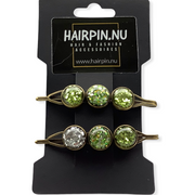 Color hairclip schuifspeld glossy groen 2 stuks