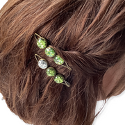 Color hairclip schuifspeld glossy groen 2 stuks
