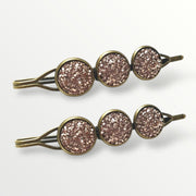 Color hairclip sparkling schuifspeld 2 stuks - brons