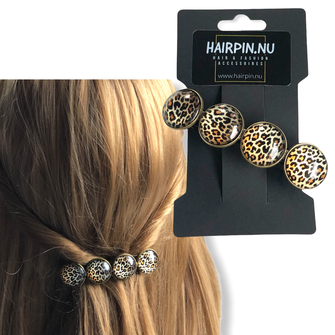 Color hairclip xl haarspeld tijgerprint - haarspelden