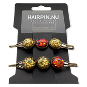 Color schuifspeld bruin-goud glossy 2 stuks - hairclip