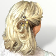 Color schuifspeld glossy goud-zwart-zilver 2 stuks - hairclip