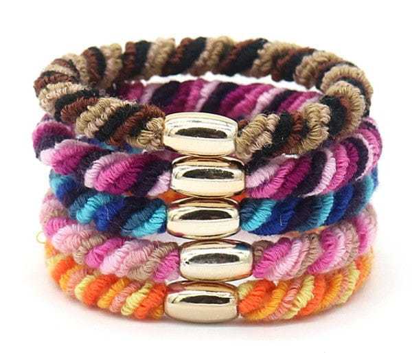 Colors haarelastieken 5 stuks - haaraccessoire