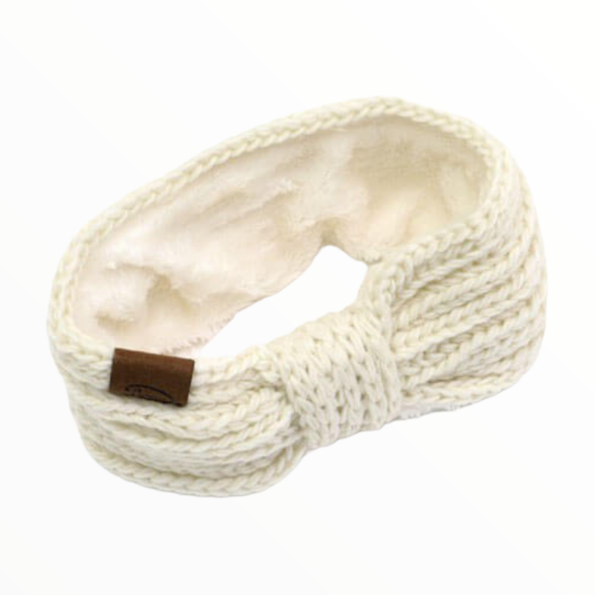 Creme aspen haarband met fleece - haarband