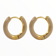 Creolen trendy oorbellen rond nude bruin-goud of zilver - goudkleur - oorbellen