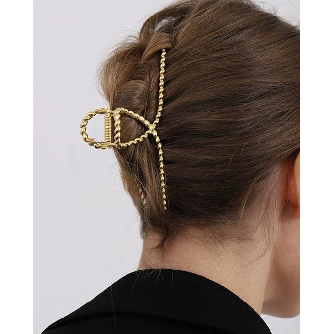 Minimalistische gedraaide lijn grote klauw haarclip