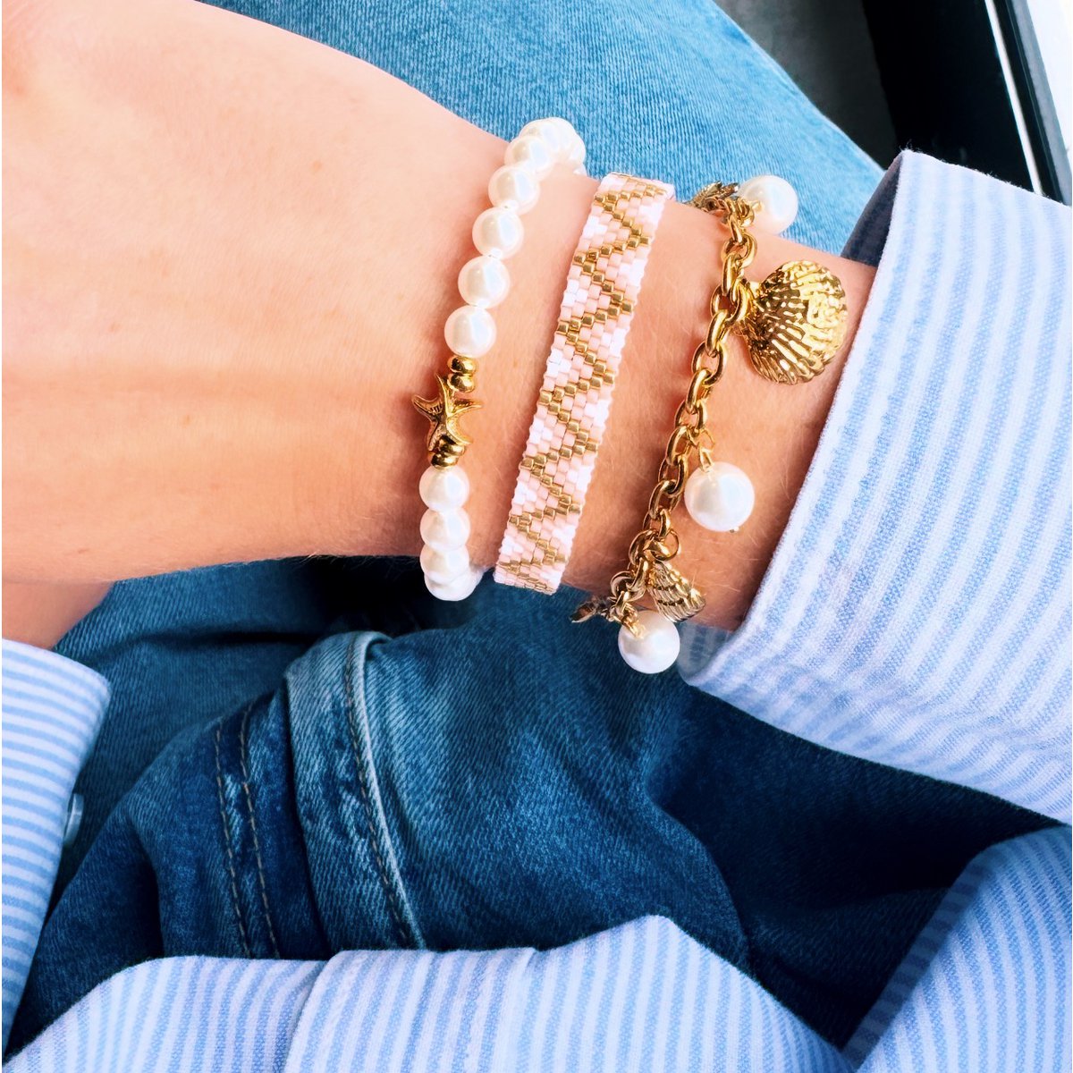 Shellarmband - goud