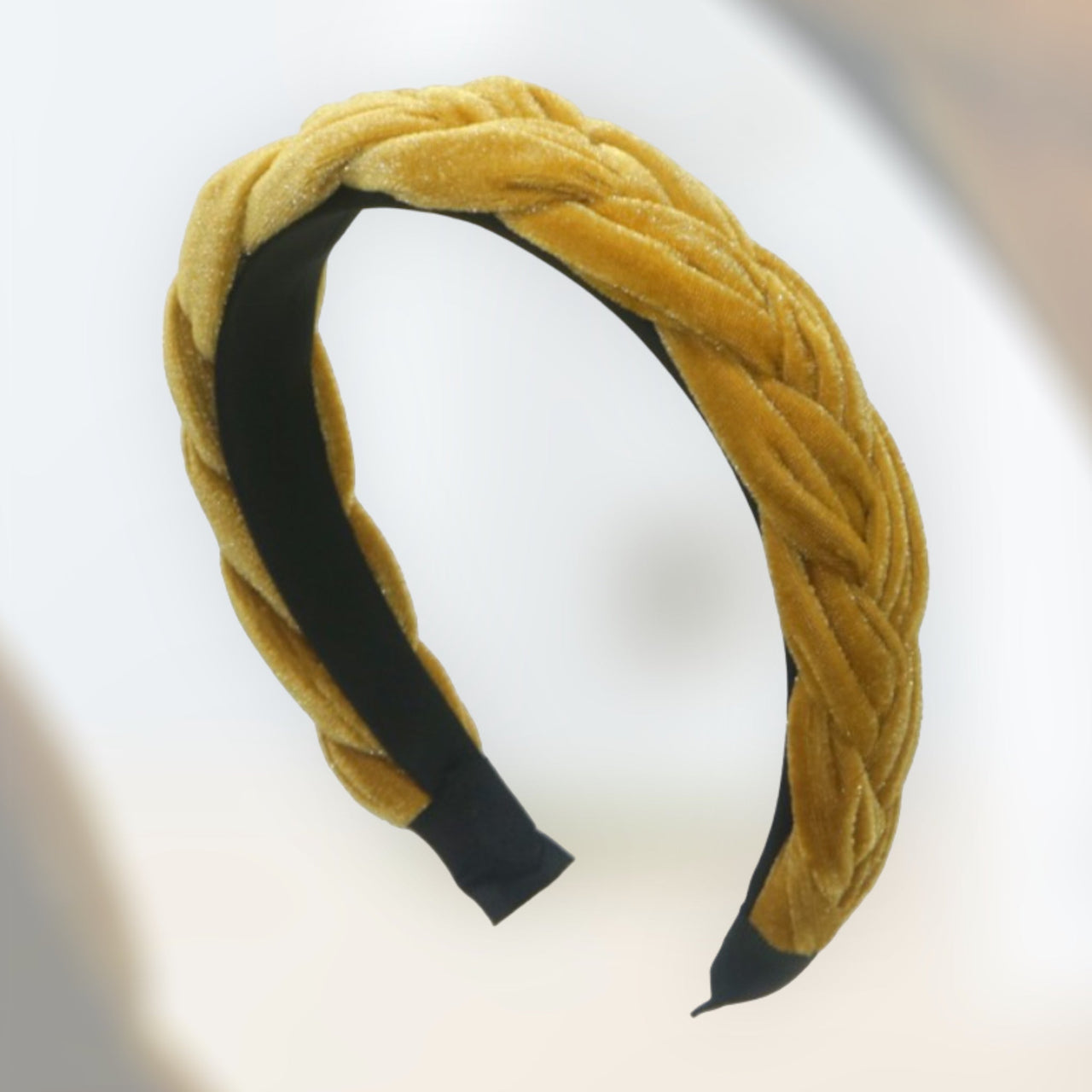 Diadeem fluweel gevlochten haarband goud