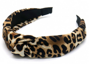 Diadeem knoop silk leo bruin - haarband