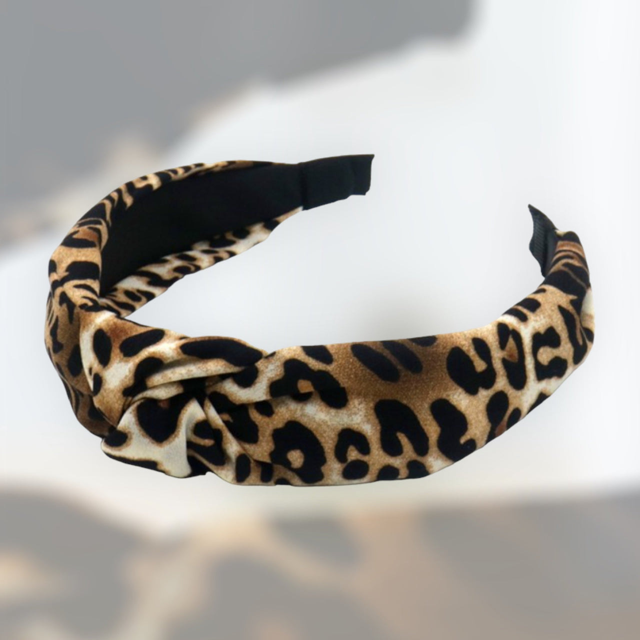 Diadeem knoop silk leo bruin - haarband