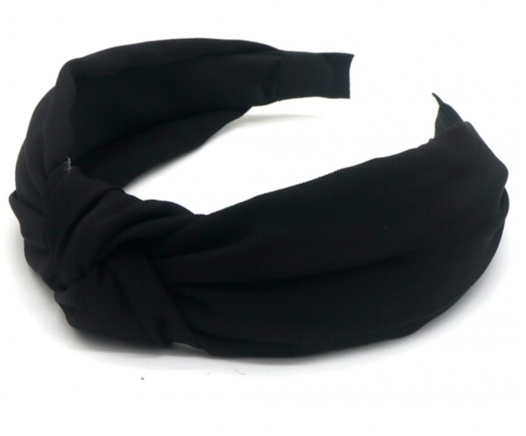 Diadeem knoop silk zwart - haarband