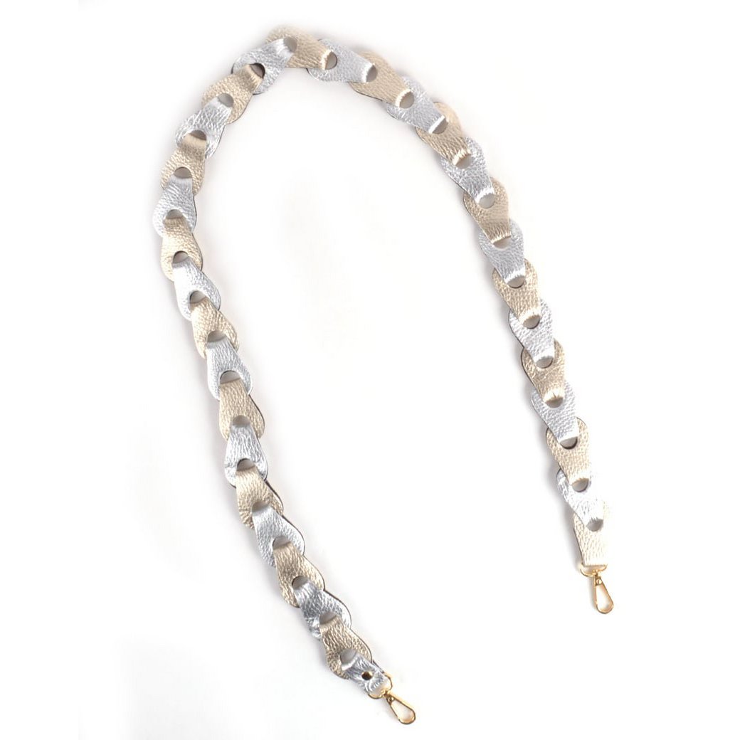 Schouderband gevlochten metallic Breed XL | 5590902