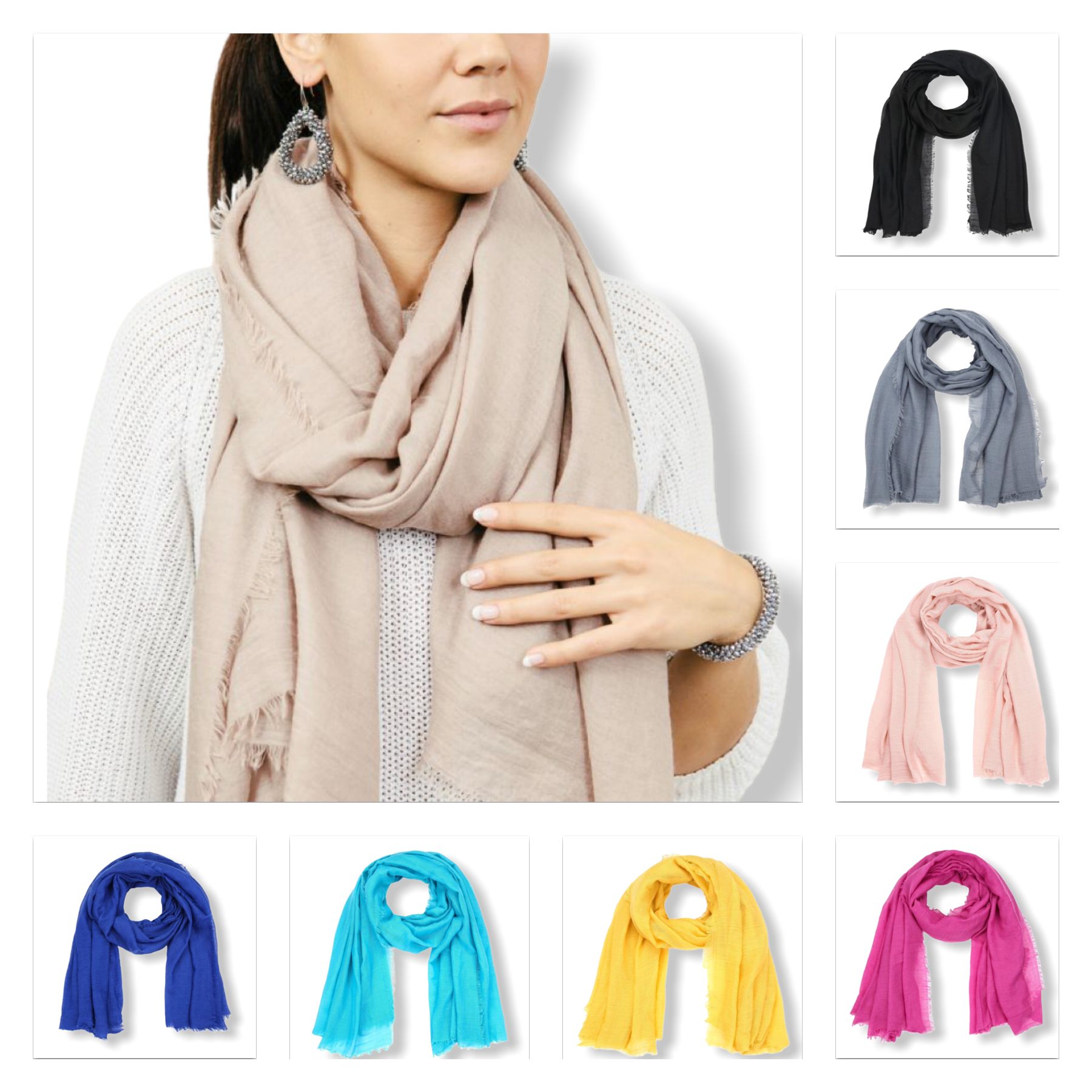 Effen sjaal jeans blue - sjaal