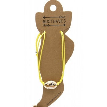 Enkelbandje schelp geel