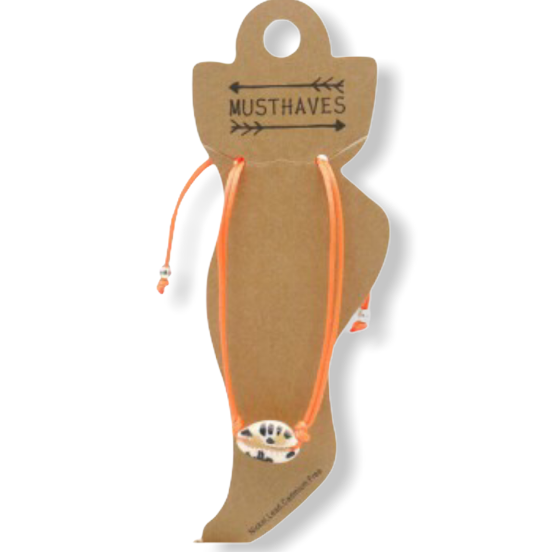 Enkelbandje schelp oranje