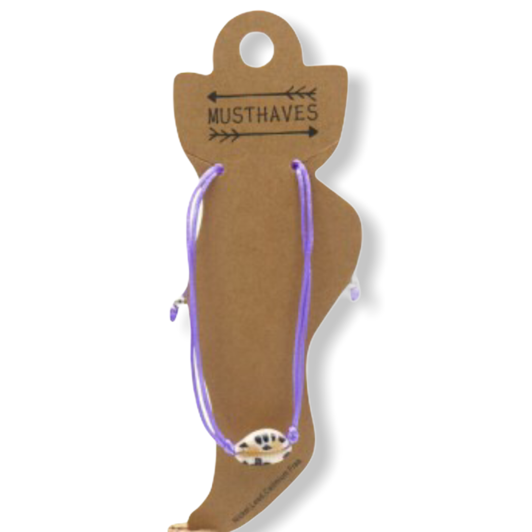 Enkelbandje schelp paars