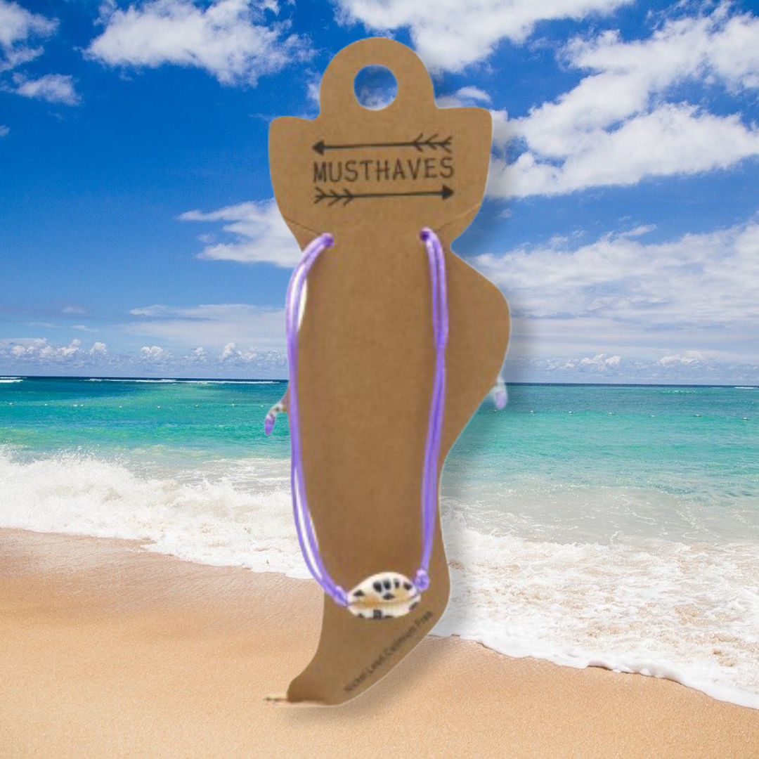 Enkelbandje schelp paars