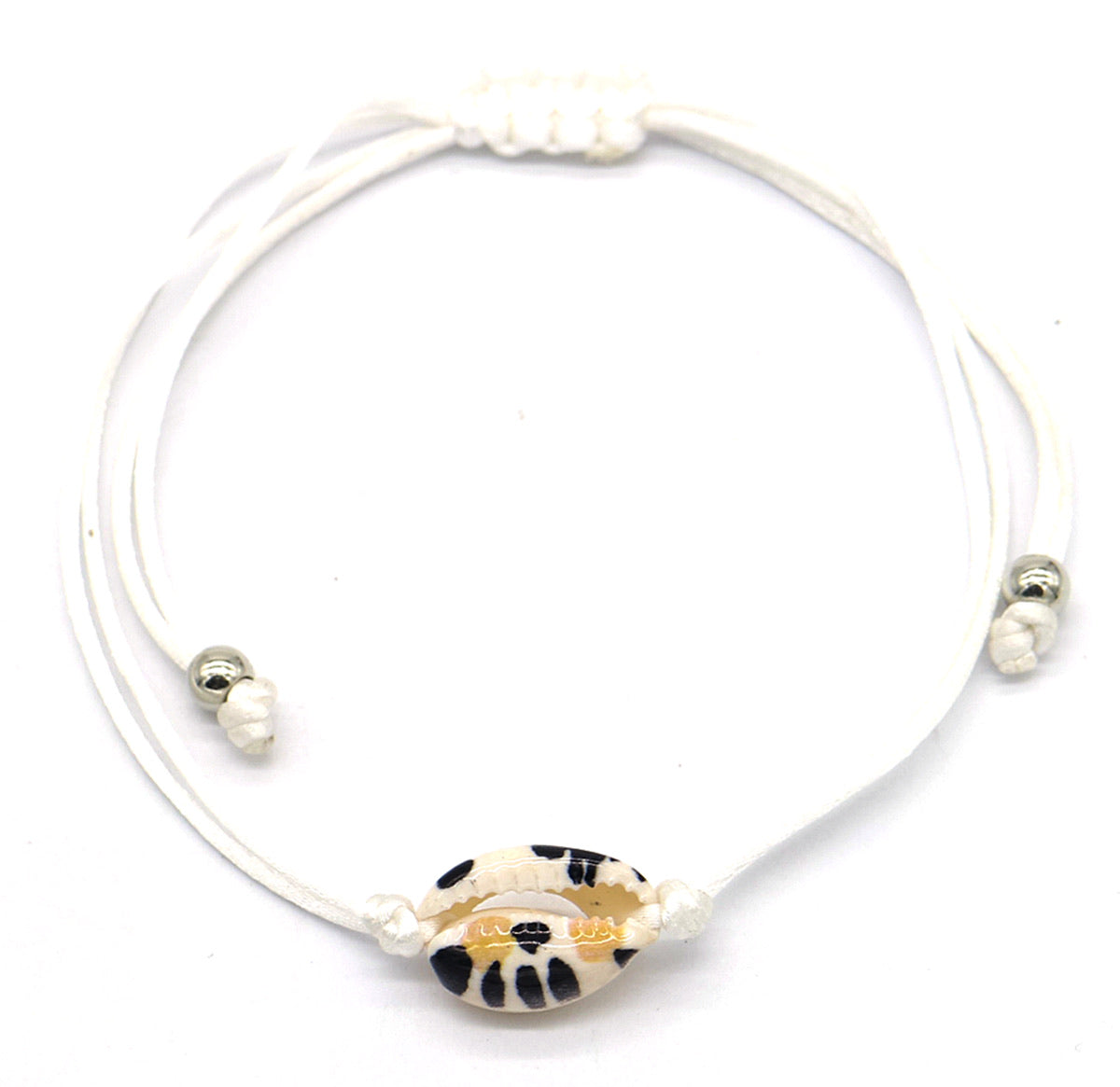 Enkelbandje schelp wit