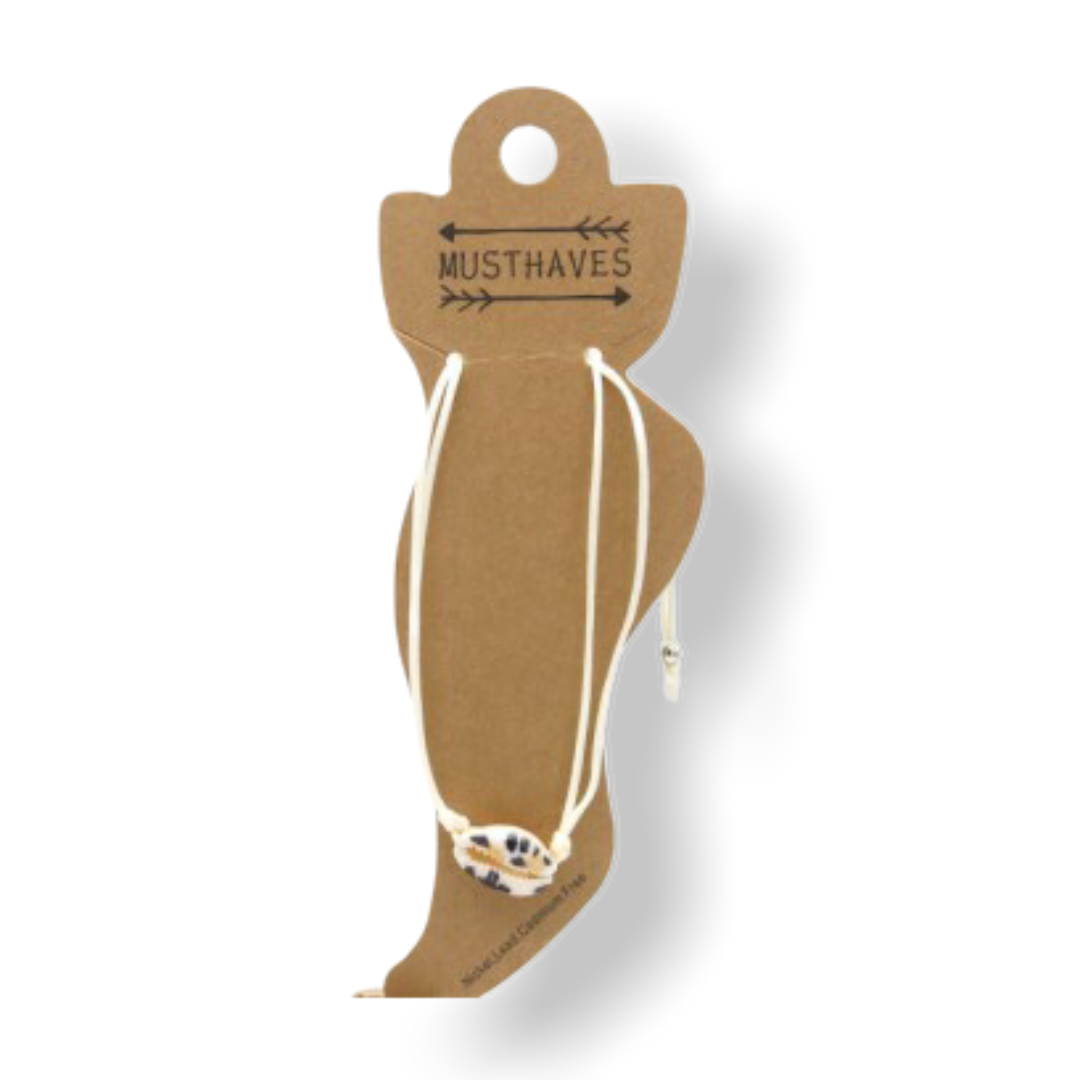 Enkelbandje schelp wit