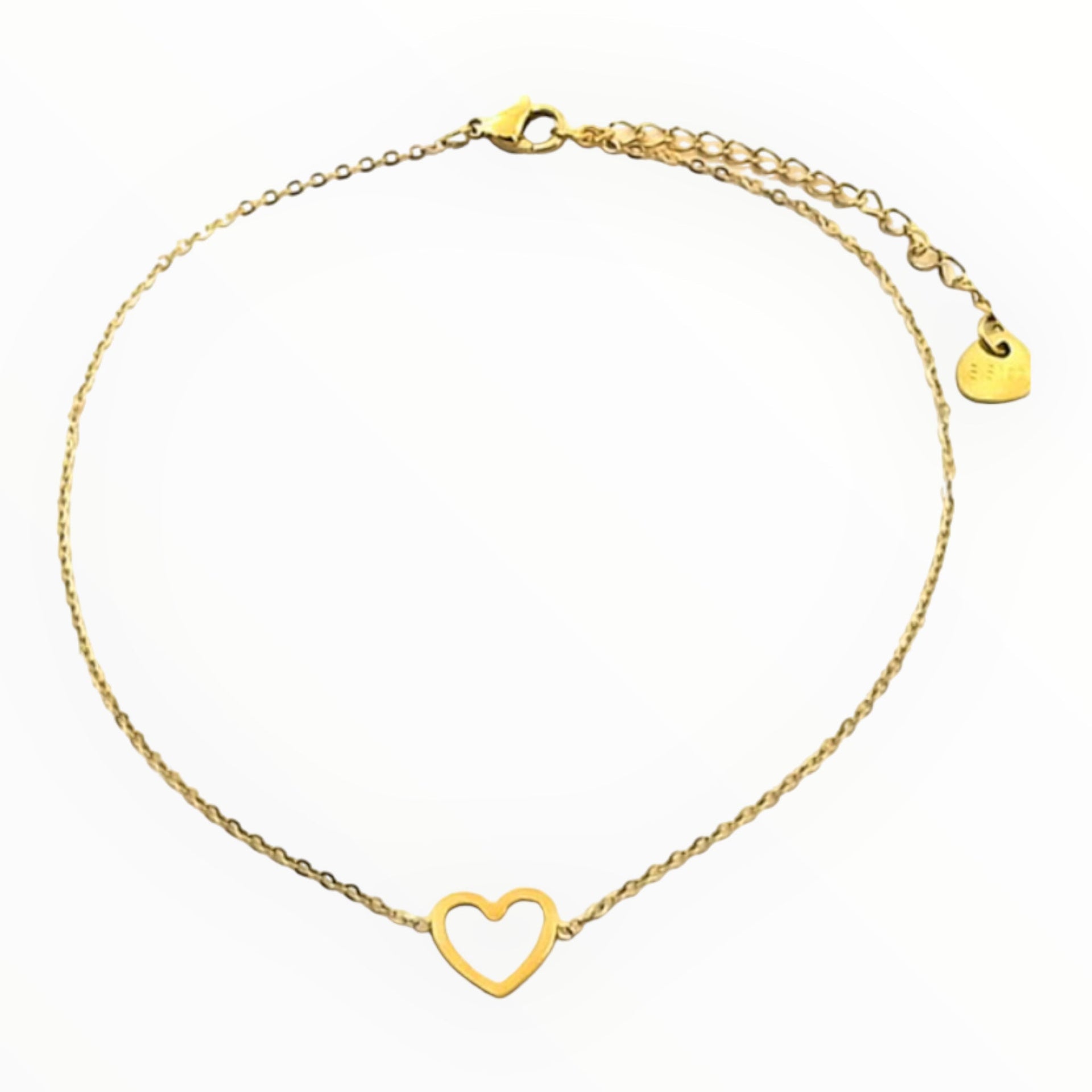 Enkelbandje verstelbaar met hartje - goud - enkelbandje