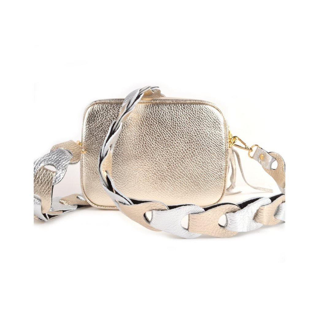 Schouderband gevlochten metallic Breed XL | 5590902