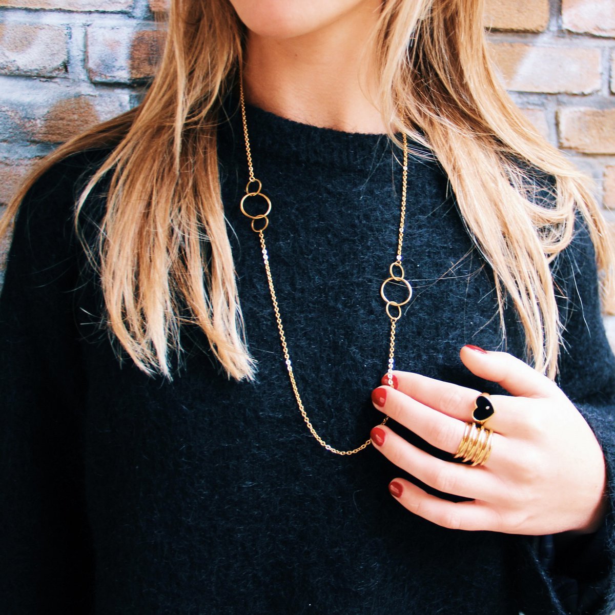 Lange ketting met ronde details