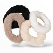 Fluffy haarelastieken set – zacht warm & stijlvol naturel tinten (4 stuks)
