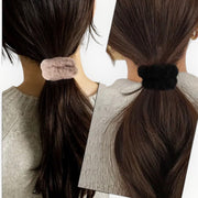 Fluffy haarelastieken set – zacht warm & stijlvol naturel tinten (4 stuks)