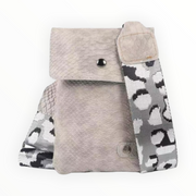 Grijs telefoontasje met geweven band - handtassen