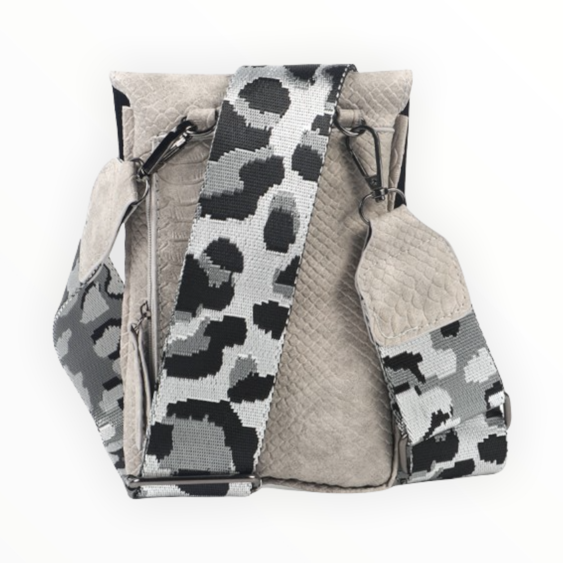 Grijs telefoontasje met geweven band - handtassen