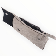 Grijs telefoontasje met geweven band - handtassen